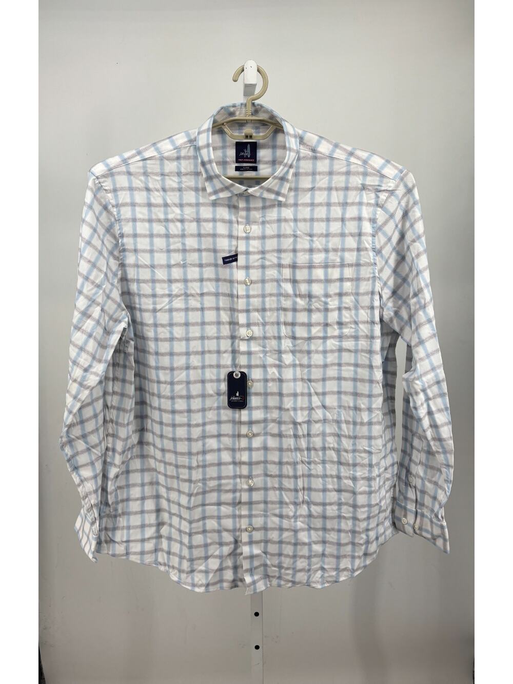 Johnnie O Jagger Prep-Formance Shirt Men XL Maliblu Check Preppy Career Work NWT